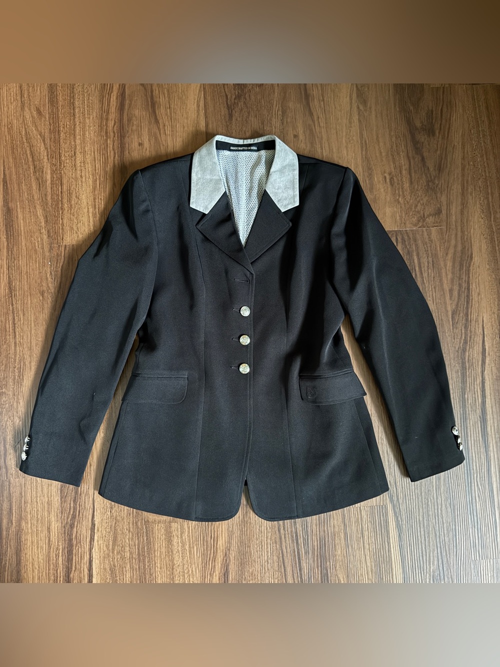 Women’s Size 12R Black Ovation Horseback Riding Show Coat. Missing button.